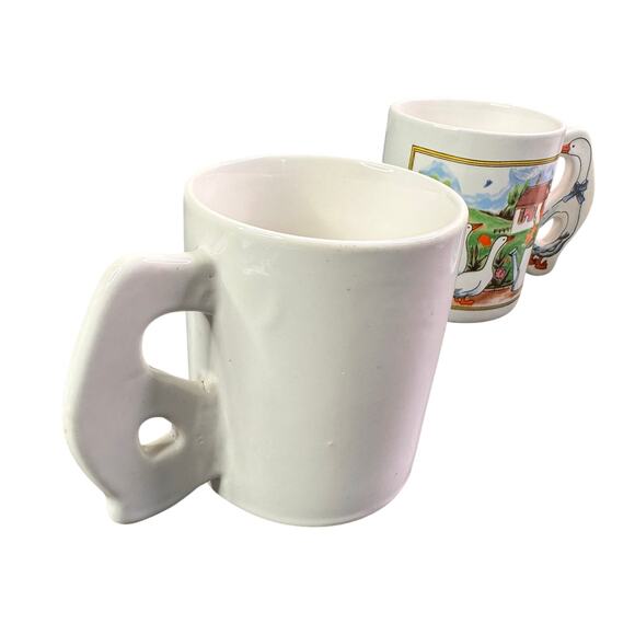 Vintage Duck Mug  stoneware Made In Japan White Ducks set of 4 - Picture 4 of 9